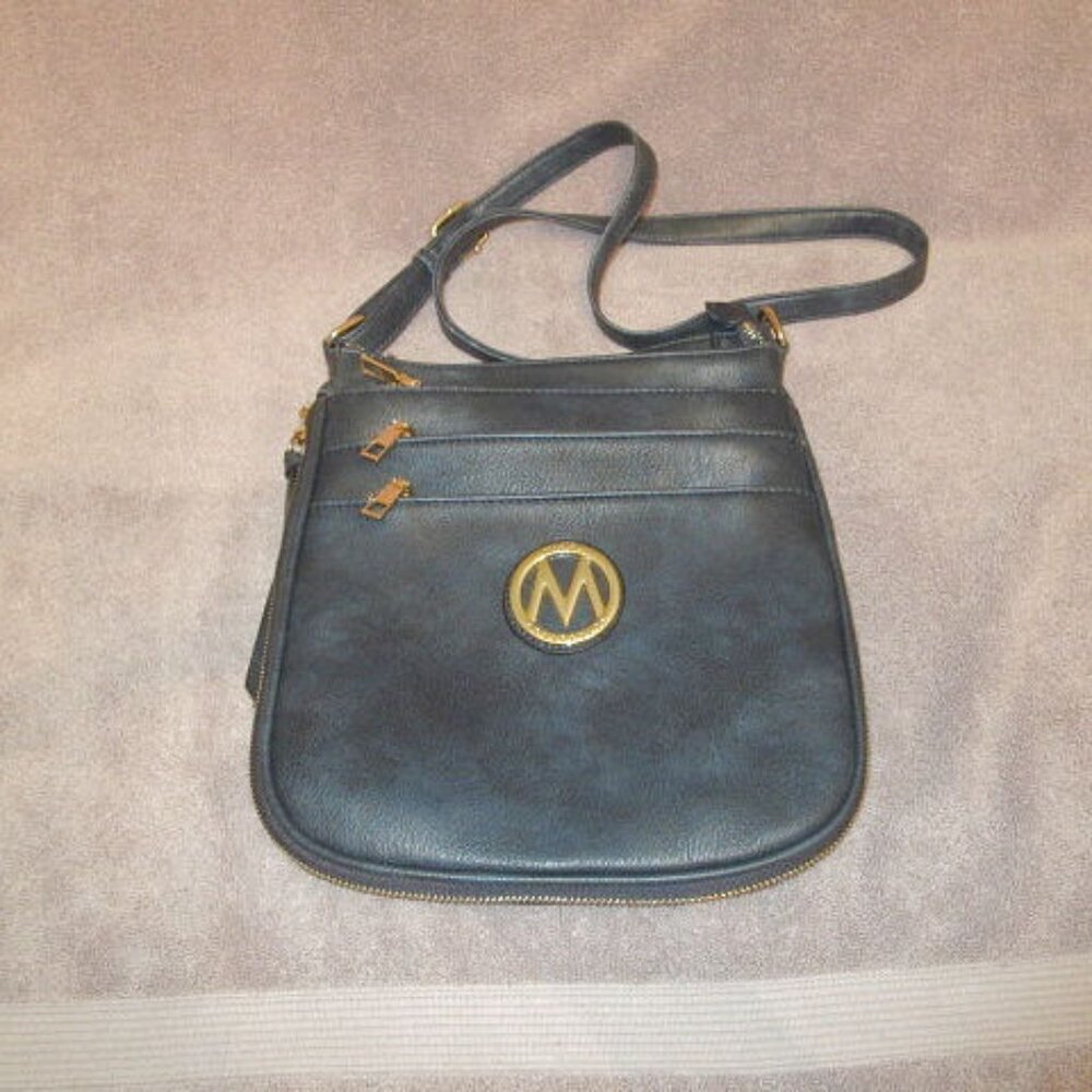 MKF Vegan Leather Expandable Crossbody Bag Organizer Messenger Travel NEW